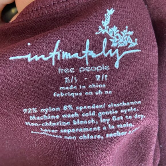 Intimately Free People Maroon Open Back Mock Neck Long Sleeve Shirt - Picture 5 of 7